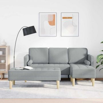vidaXL Set de canapea 2 pcs Gri deschis 173 x 131 x 67 cm țesătură