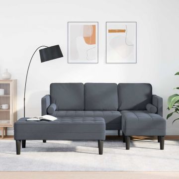 vidaXL Set de canapea 2 pcs Gri închis 173 x 131 x 67 cm Catifea