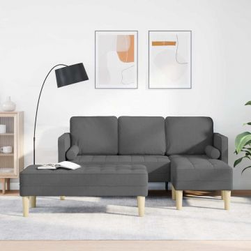 vidaXL Set de canapea 2 pcs Gri închis 173 x 131 x 67 cm țesătură