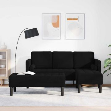vidaXL Set de canapea 2 pcs Negru 173 x 131 x 67 cm Catifea