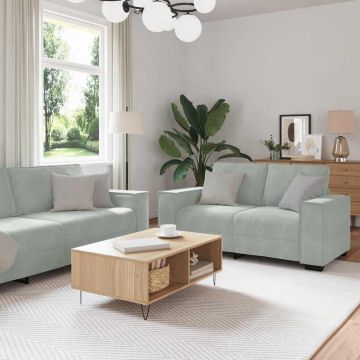 vidaXL Set de canapea cu pernă 3 pcs Gri 220 x 78 x 84 cm Catifea