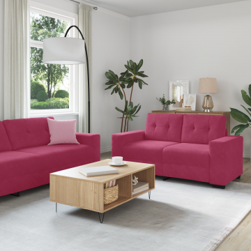 vidaXL Set de canapea cu pernă 3 pcs Roșu Vin 221 x 78 x 80 cm Catifea