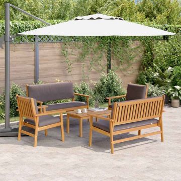 vidaXL Set de canapele pentru grădină 5 pcs Maro 75 x 45 x 38cm