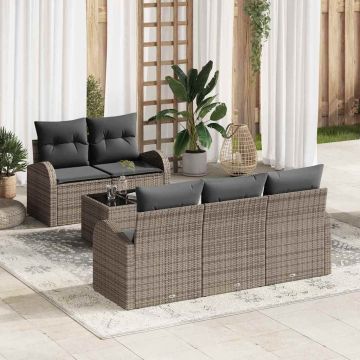 vidaXL Set de canapele pentru grădină 6 pcs Gri 55 x 55 x 37 cm