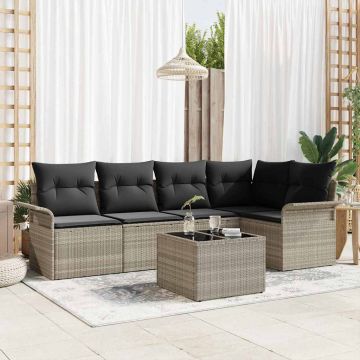 vidaXL Set de canapele pentru grădină 6 pcs Gri 55 x 55 x 37 cm