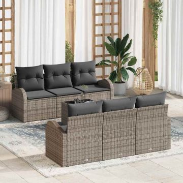 vidaXL Set de canapele pentru grădină 7 pcs Gri 55 x 55 x 37 cm