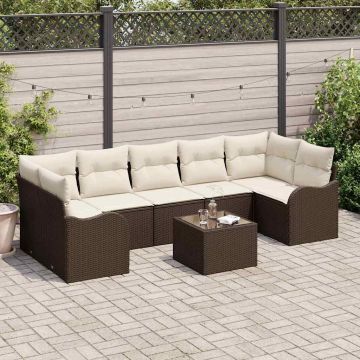 vidaXL Set de canapele pentru grădină 8 pcs Maro 55 x 55 x 37 cm
