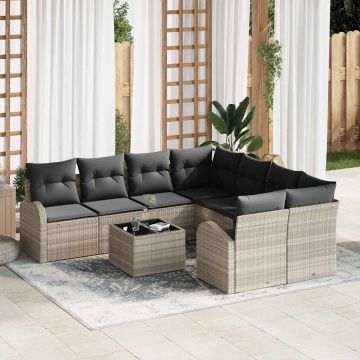 vidaXL Set de canapele pentru grădină 9 pcs 55 x 55 x 37 cm poliratan