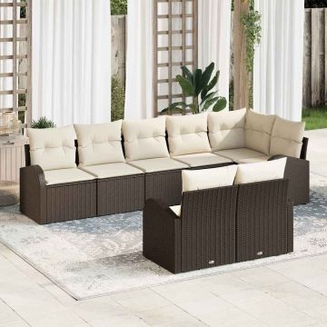 vidaXL Set de canapele pentru grădină cu pernă 8 pcs 289 x 124 x 85 cm