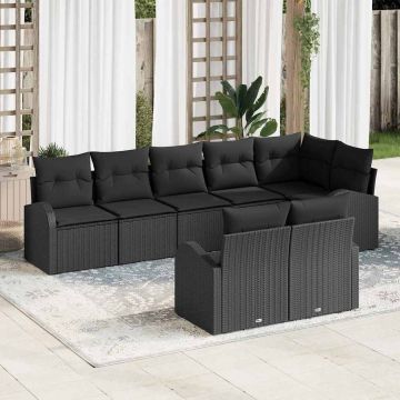 vidaXL Set de canapele pentru grădină cu pernă 8 pcs 289 x 124 x 85 cm