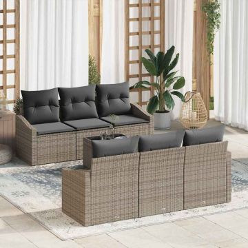 vidaXL Set de canapele pentru grădină Manual 7 pcs Gri 55 x 55 x 37 cm