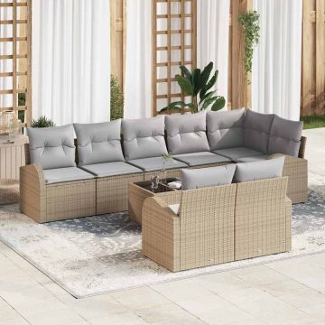 vidaXL Set de canapele pentru grădină Manual 9 pcs Bej 55 x 55 x 37 cm