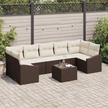 vidaXL Set de canapele pentru grădină Maro și Crem 55 x 55 x 37 cm
