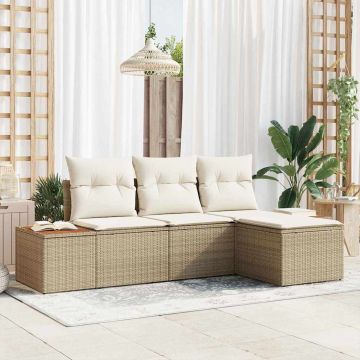 vidaXL cu pernă Ajustabil 4 pcs Bej