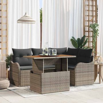 vidaXL Set de canapele pentru grădină 5 pcs Gri 100 x 55 x 73 cm