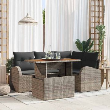 vidaXL Set de canapele pentru grădină 5 pcs Gri 100 x 55 x 73 cm