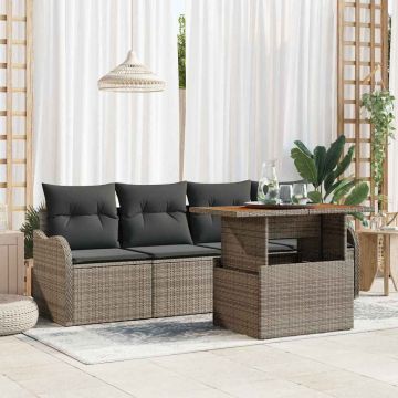 vidaXL Set de canapele pentru grădină 5 pcs Gri 100 x 55 x 73 cm