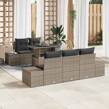 vidaXL Set de canapele pentru grădină 6 pcs Gri 100 x 55 x 73 cm