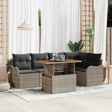 vidaXL Set de canapele pentru grădină 6 pcs Gri 100 x 55 x 73 cm