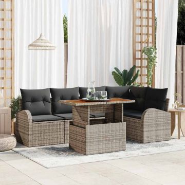 vidaXL Set de canapele pentru grădină 6 pcs Gri 100 x 55 x 73 cm
