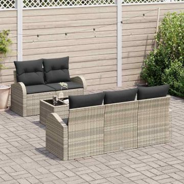 vidaXL Set de canapele pentru grădină 6 pcs Gri deschis și gri închis