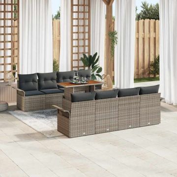vidaXL Set de canapele pentru grădină 7 pcs Gri 100 x 55 x 73 cm