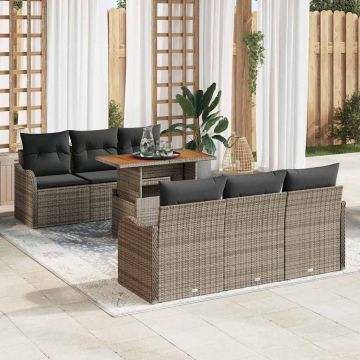vidaXL Set de canapele pentru grădină 7 pcs Gri 100 x 55 x 73 cm