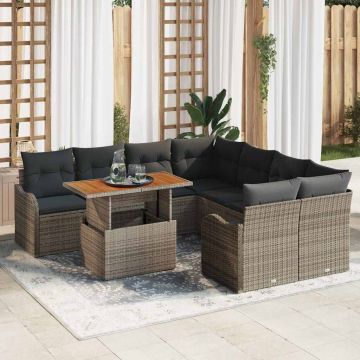 vidaXL Set de canapele pentru grădină 7 pcs Gri 100 x 55 x 73 cm
