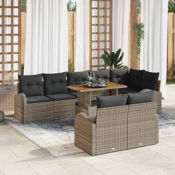 vidaXL Set de canapele pentru grădină 9 pcs Gri 100 x 55 x 73 cm