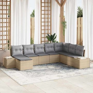 vidaXL Set de canapele pentru grădină cu pernă 8 pcs 319 x 209 x 85 cm