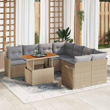 vidaXL Set de canapele pentru grădină Manual 7 pcs bej și gri deschis