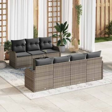 vidaXL Set de canapele pentru grădină Manual 8 pcs Gri 55 x 55 x 37 cm