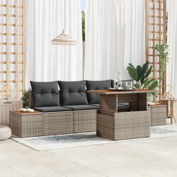 vidaXL Set de masă pentru grădină 5 pcs Gri și Brown 100 x 55 x 73 cm