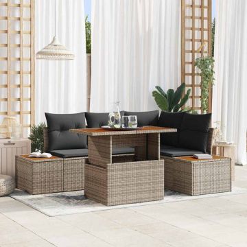 vidaXL Set de masă pentru grădină 5 pcs Gri și Brown 100 x 55 x 73 cm