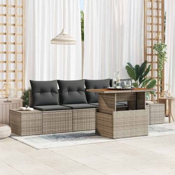 vidaXL Set de masă pentru grădină 5 pcs Gri și Brown 100 x 55 x 73 cm