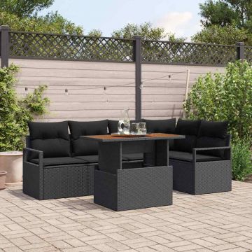 vidaXL Set de masă pentru grădină 6 pcs Negru și Maro 100 x 55 x 73 cm