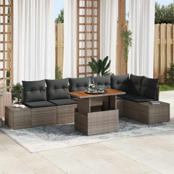vidaXL Set de masă pentru grădină 7 pcs Gri și Brown 100 x 55 x 73 cm