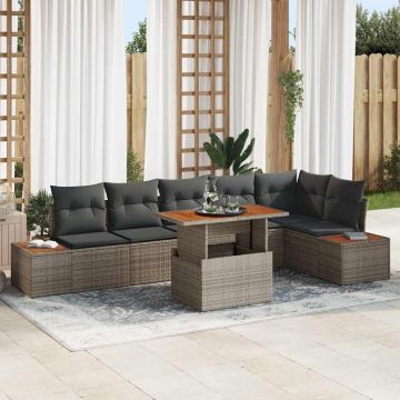 vidaXL Set de masă pentru grădină 7 pcs Gri și Brown 100 x 55 x 73 cm