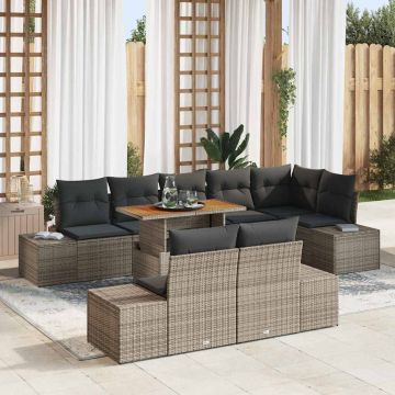 vidaXL Set de masă pentru grădină 9 pcs Gri și Brown 100 x 55 x 73 cm