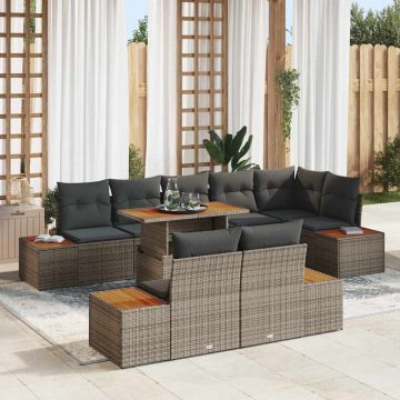 vidaXL Set de masă pentru grădină 9 pcs Gri și Brown 100 x 55 x 73 cm