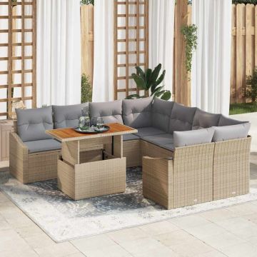 vidaXL Set de masă pentru grădină cu pernă Bej și gri 100 x 55 x 73 cm