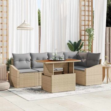 vidaXL Set de masă pentru grădină cu pernă Bej și gri 100 x 55 x 73 cm
