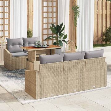 vidaXL Set de masă pentru grădină cu pernă Bej și gri 100 x 55 x 73 cm