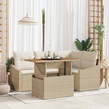 vidaXL Set de masă pentru grădină Manual Bej și crem 100 x 55 x 73 cm