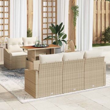vidaXL Set de masă pentru grădină Manual Bej și crem 100 x 55 x 73 cm