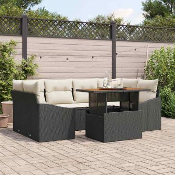 vidaXL Set de masă pentru grădină Negru și Crem 100 x 55 x 73 cm