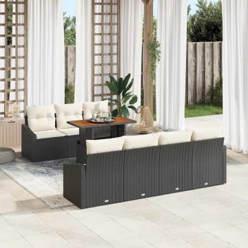 vidaXL Set de masă pentru grădină Negru și Crem 100 x 55 x 73 cm