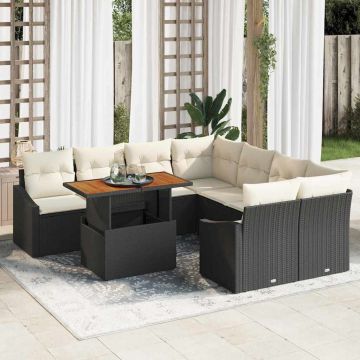 vidaXL Set de masă pentru grădină Negru și Crem 100 x 55 x 73 cm
