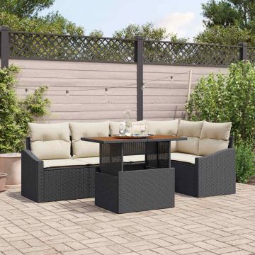 vidaXL Set de masă pentru grădină Negru și Crem 100 x 55 x 73 cm