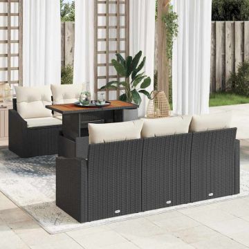 vidaXL Set de masă pentru grădină Negru și Crem 100 x 55 x 73 cm